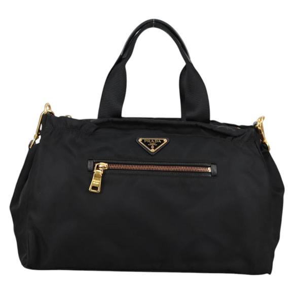 PRADA Hand Bag Nylon 2way Black Gold Auth yk19352V - Picture 13 of 16